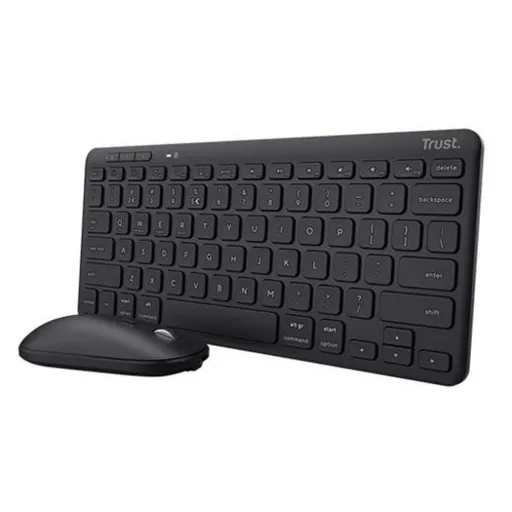 Teclado e Rato Trust 25061 Preto Qwerty Espanhol QWERTY