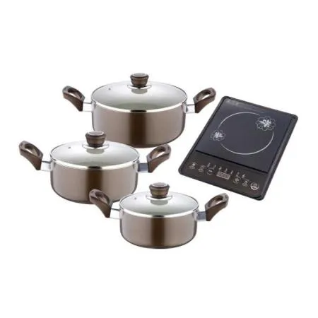 BERGNER - Trem Cozinha Fiona 3 Peças+Placa Induçã