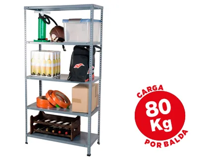 Estante Ar Storage Metálica 180x90x40 cm 5 Prateleiras 80kg por Prat.e Montagem com Parafusos Cor Cinza