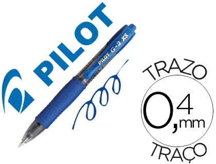 Esferografica Pilot g-2 Pixie Azul Tinta Gel Retratil Pega de Borracha