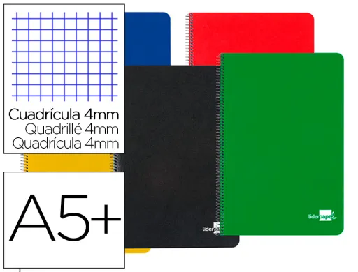 Caderno Espiral Capa Dura 80 Fls.5 Cores Sortidas Quarto Quadriculado 4 mm 60 gr