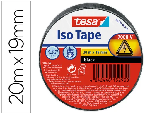 Fita Adesiva Isolante Tesa 20mtx19mm Cor Preto