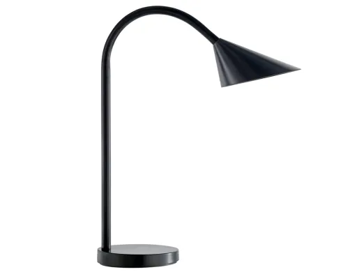 Candeeiro de Escritorio Unilux Sol LED 4w Braco Flexível Abs e Metal Preto Base 14 cm Diametro