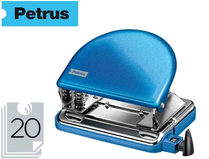 Furador Petrus 52 Wow Azul Metalizado Capacidade 20 Folhas em Blister