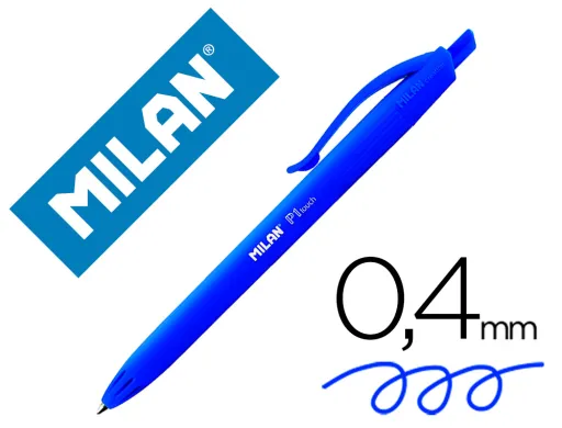 Esferográfica Milan p1 Retrátil 1 mm Touch Azul