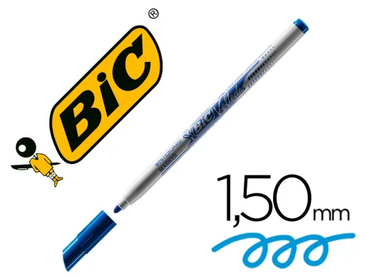 Marcador Bic Velleda Fino para Quadro Ponta Redonda 1 mm Azul