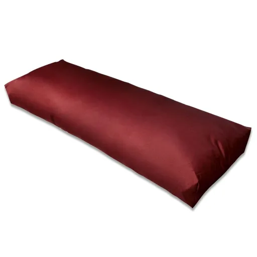 Almofada de Assento Estofada 120x40x10 cm Vermelho Tinto