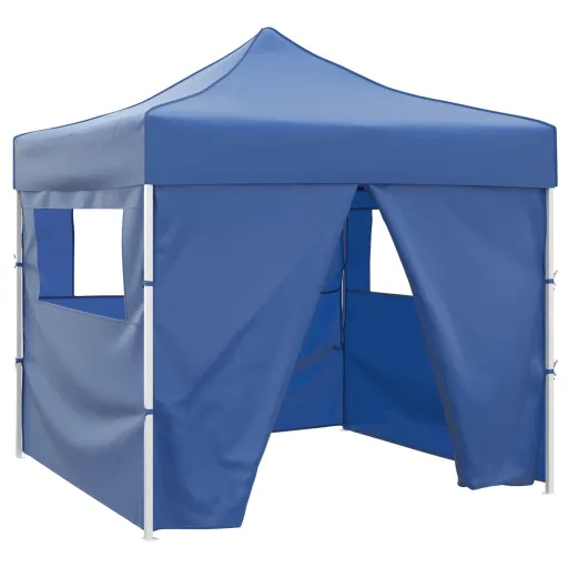 Tenda Dobrável 3 x 3 m Azul com 4 Paredes