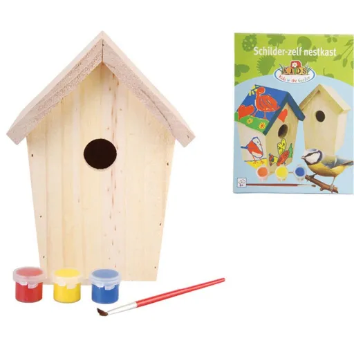 Esschert Design DIY Nesting Box com Pintura 14.8x11.7x20 cm KG145