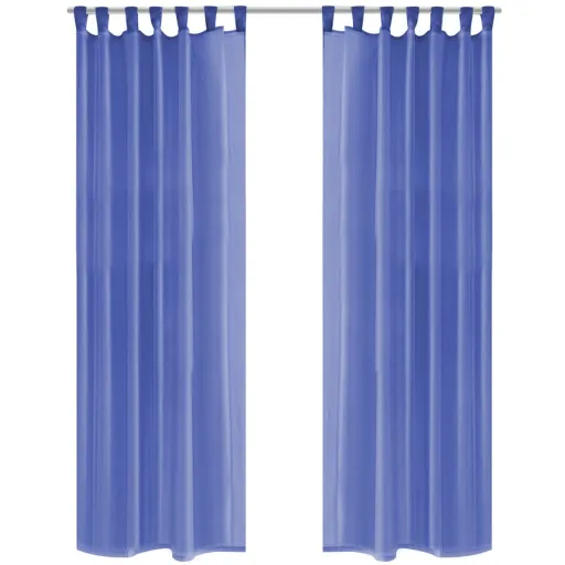 Cortinas em Voile   140x225 cm Azul Real (2 pcs)