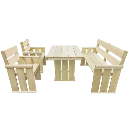 Conjunto de Jantar para Exterior Pinho Impregnado (4 pcs)