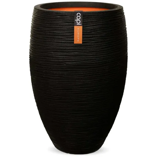 Capi Vaso Nature Rib Elegante Deluxe 40x60 cm Preto KBLR1131