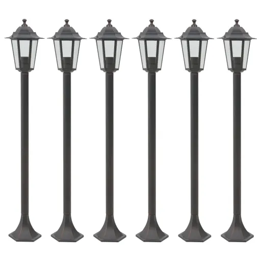 Candeeiros de pé para Jardim   E27 110 cm Alumínio Bronze (6 pcs)