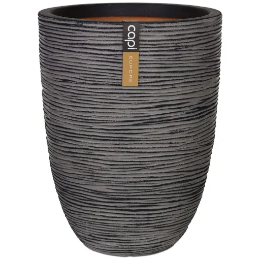 Capi Vaso Elegante e Baixo Nature Rib 36x47 cm Antracite KOFZ782