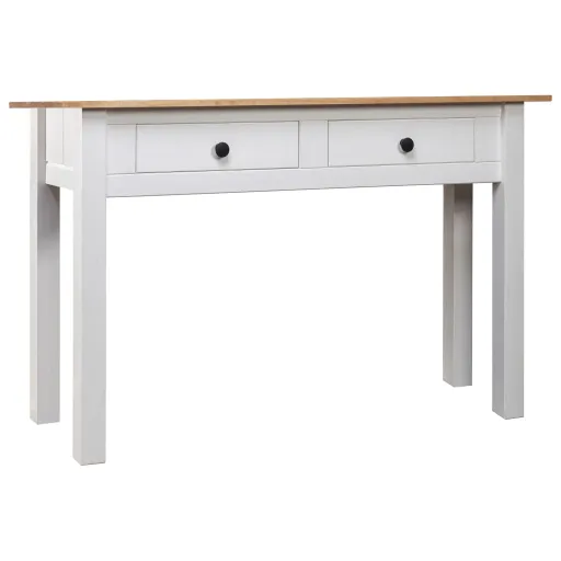 Mesa Consola 110x40x72 cm Pinho Maciço Panama Branco