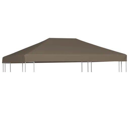 Cobertura de Gazebo 310 g/m² 3x4 m Cinzento-Acastanhado