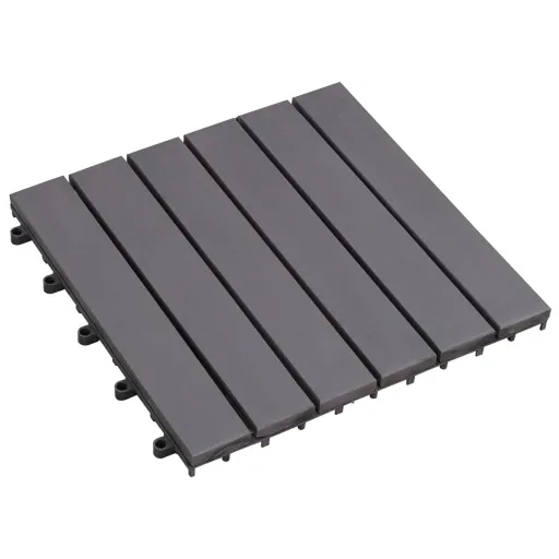 Ladrilhos de Terraço   30x30 cm Acácia Maciça Cinzento (10 pcs)