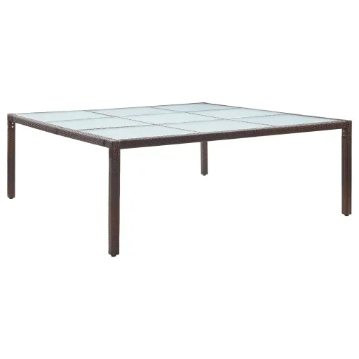 Mesa de Jantar para Jardim 200x200x74 cm Vime PE Castanho