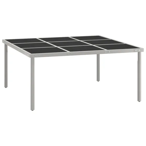 Mesa de Jantar para Jardim 170x170x74,5 cm Vidro e Aço