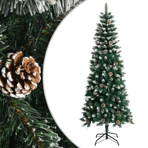 Árvore de Natal Artificial com Suporte 210 cm PVC Verde