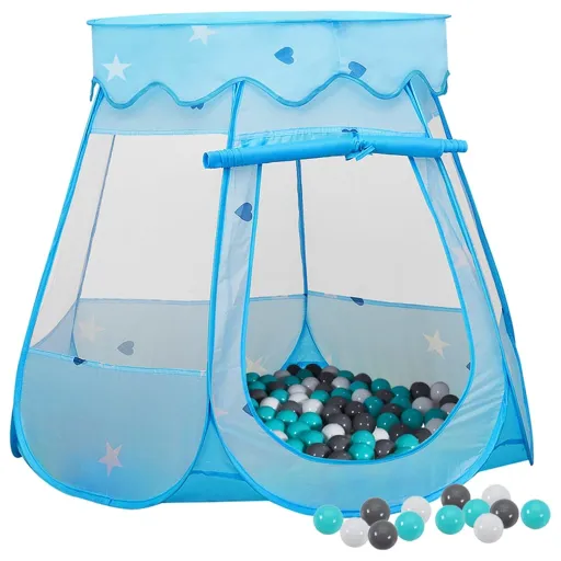 Tenda de Brincar Infantil com 250 Bolas 102x102x82 cm Azul