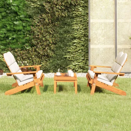 Conjunto Lounge de Jardim Adirondack Acácia Maciça (3 pcs)