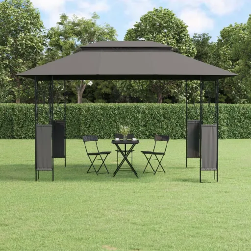 Gazebo com Telhado 400x300x270 cm Aço Antracite