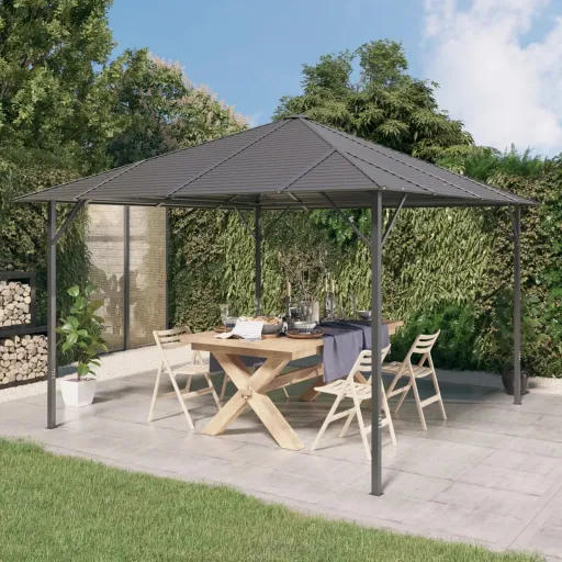 Gazebo com Telhado 3x3 m Antracite