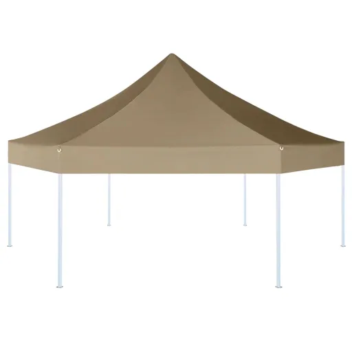 Tenda Pop-up Hexag. Dobrável 3,6x3,1m 220g/m² Cinza-Acastanhado