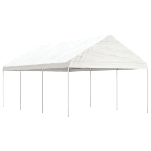 Gazebo com Telhado 6,69x4,08x3,22 m Polietileno Branco