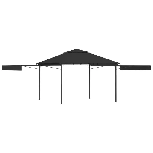 Gazebo c/ Toldos Duplos Extensíveis 3x3x2,75m 180g/m² Antracite