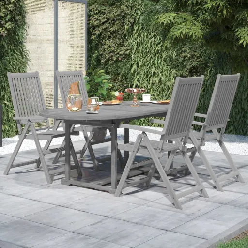 Conjunto de Jantar Jardim Madeira Acácia Maciça (5 pcs)