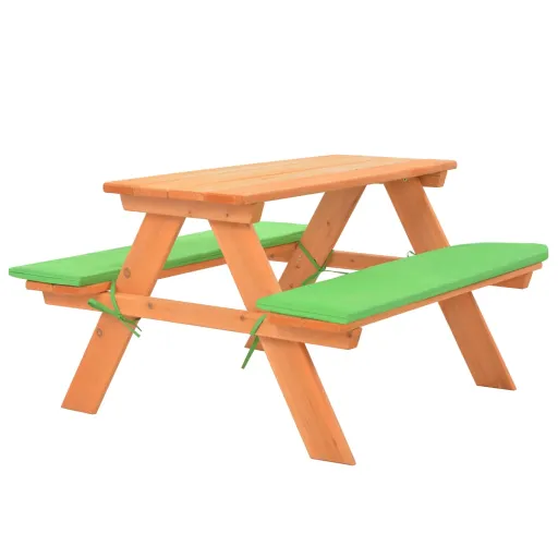 Mesa de Piquenique Infantil c/ Bancos 89x79x50cm Abeto Maciço