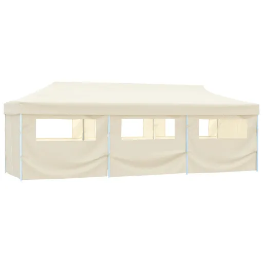 Tenda para Festas Pop-up Dobrável c/ 8 Paredes 3x9 m Creme