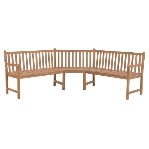 Banco de Canto para Jardim 185x185x90 cm Madeira de Teca Maciça