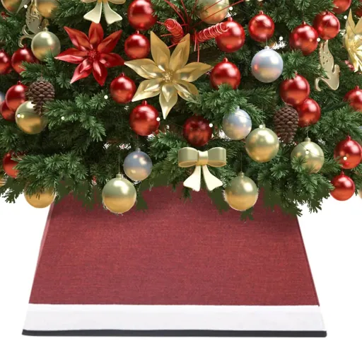 Saia para Árvore de Natal 48x48x25 cm Vermelho e Branco