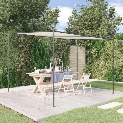 Gazebo 3x3 m 180 g/m² Tecido e Aço Branco