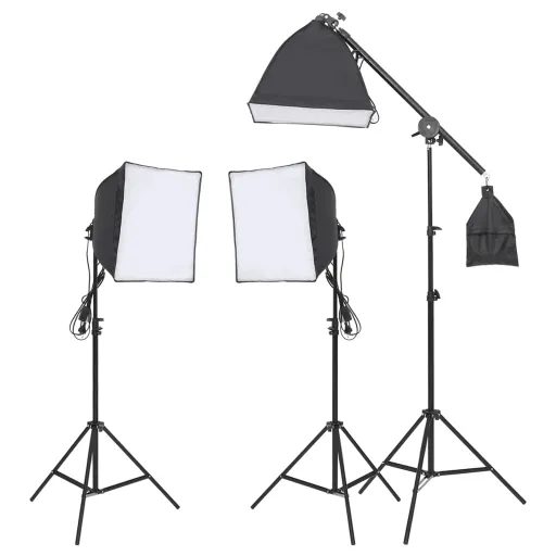 Conjunto de Iluminação para Estúdio com Tripé e Softbox