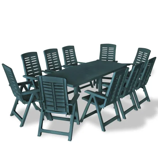 Conjunto de Jantar para Exterior   Plástico Verde (11 pcs)