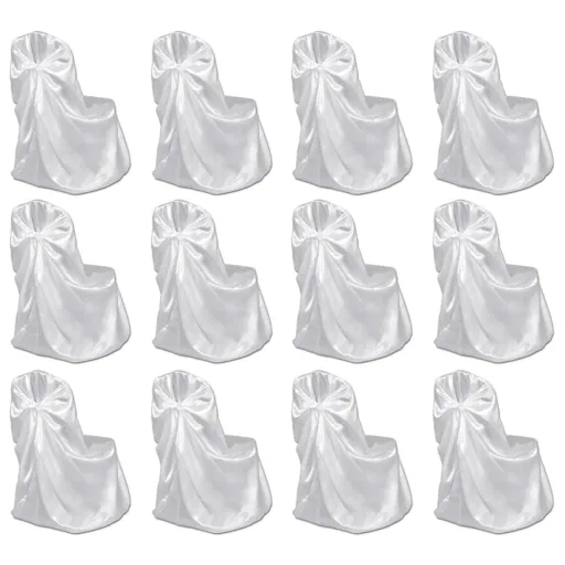 Capa de Cadeira para Banquetes de Casamento   Branco (12 pcs)