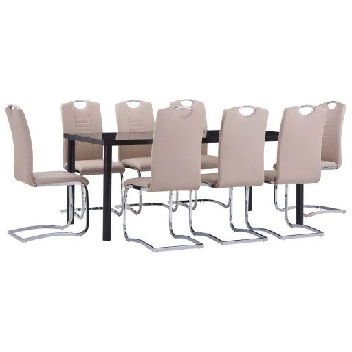 Conjunto de Jantar Couro Artificial Cappuccino (9 pcs)