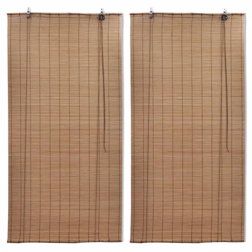 Estores de Rolo   100 x 160 cm Bambu Castanho (2 pcs)