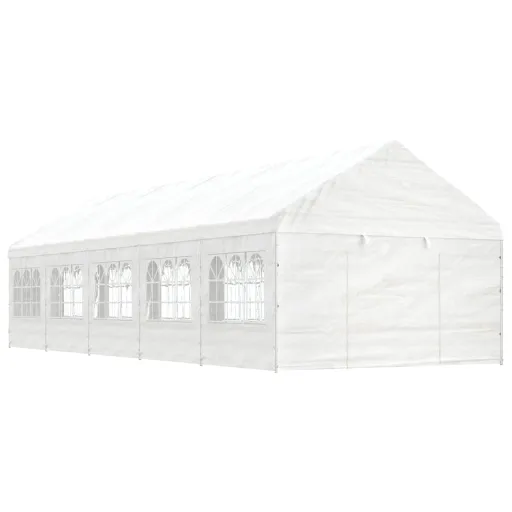 Gazebo com Telhado 11,15x4,08x3,22 m Polietileno Branco