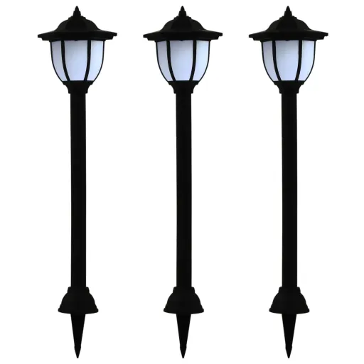 Candeeiro Solar LED de Exterior   Preto (3 pcs)