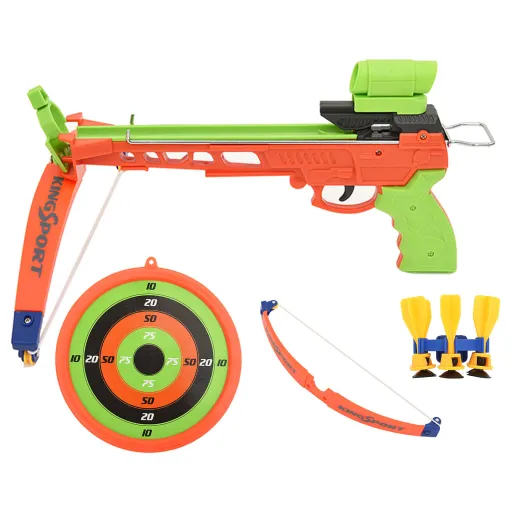 Conjunto Tiro com Arco Infantil com Besta Dardo e Alvo