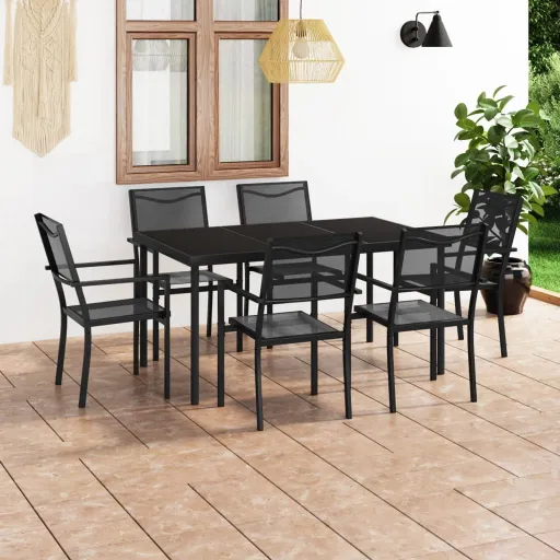 Conjunto de Jantar para Exterior Aço (7 pcs)