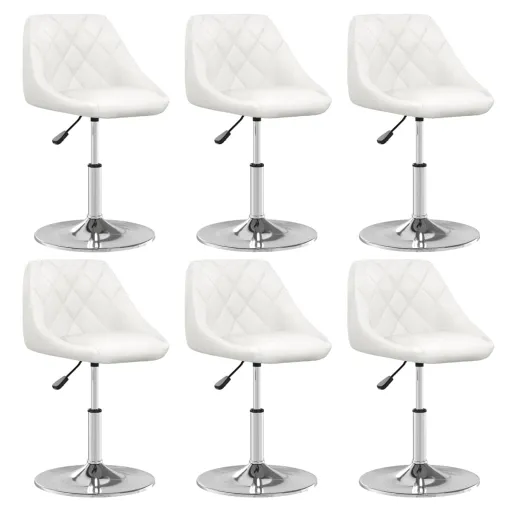 Cadeiras de Jantar   Couro Artificial Branco (6 pcs)