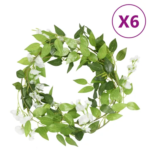 Grinaldas de Flores de Natal   200 cm Branco (6 pcs)