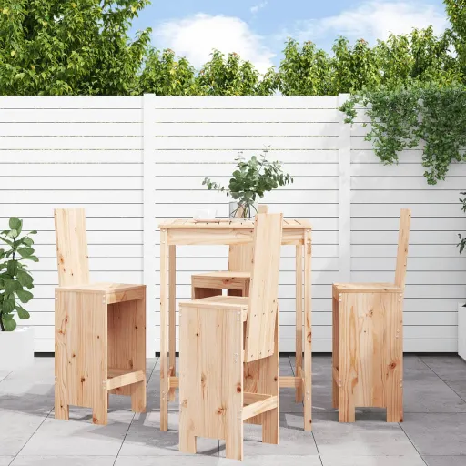 Conjunto de Bar para Jardim Pinho Maciço (5 pcs)