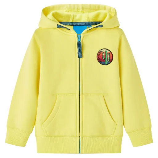 Sweatshirt para Criança com Capuz e Fecho Amarelo-Claro 128